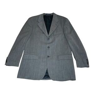 Vintage Ralph Lauren Mini‎ Houndstooth Blazer Mens 42 Tall Gray Wool 3 Button